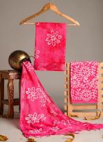 Linen Cotton Pink Casual Wear Printed Salwar Suit